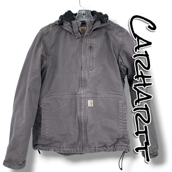 Carhartt Jackets & Blazers - Carhartt Full Swing Caldwell Jacket Womens S Taupe Gray Sherpa Lined 102248